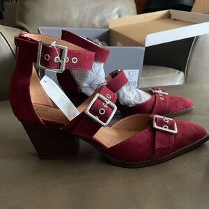 Strappy Western Burgundy Women's Shoes